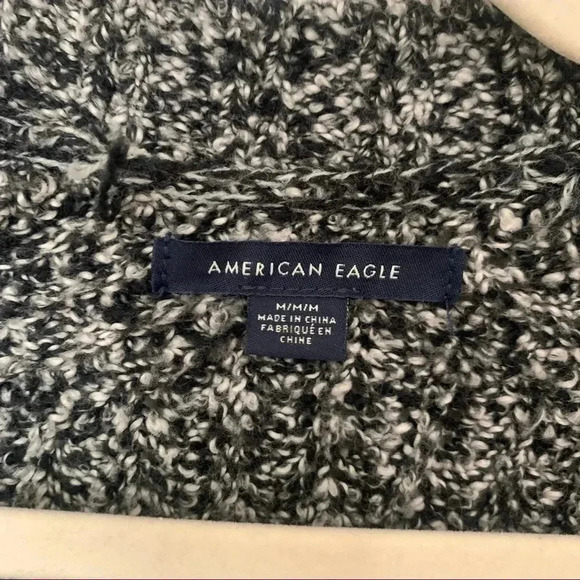 American Eagle Slouchy Oversized Black and Grey Marled Cardigan Medium - Picture 3 of 7